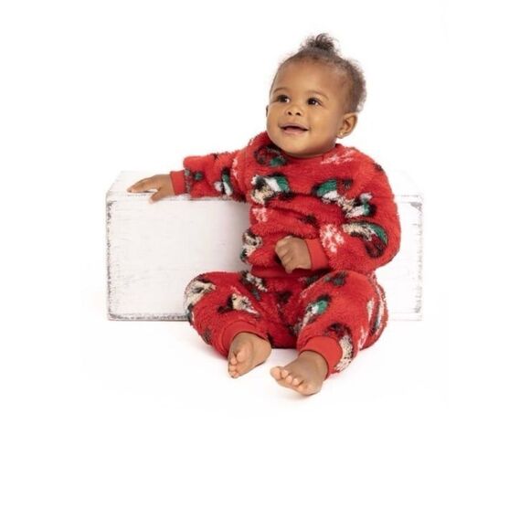 Mickey Mouse Baby and Toddler Christmas Faux Sherpa Top and Joggers Set, 2-Piece - Picture 2 of 7